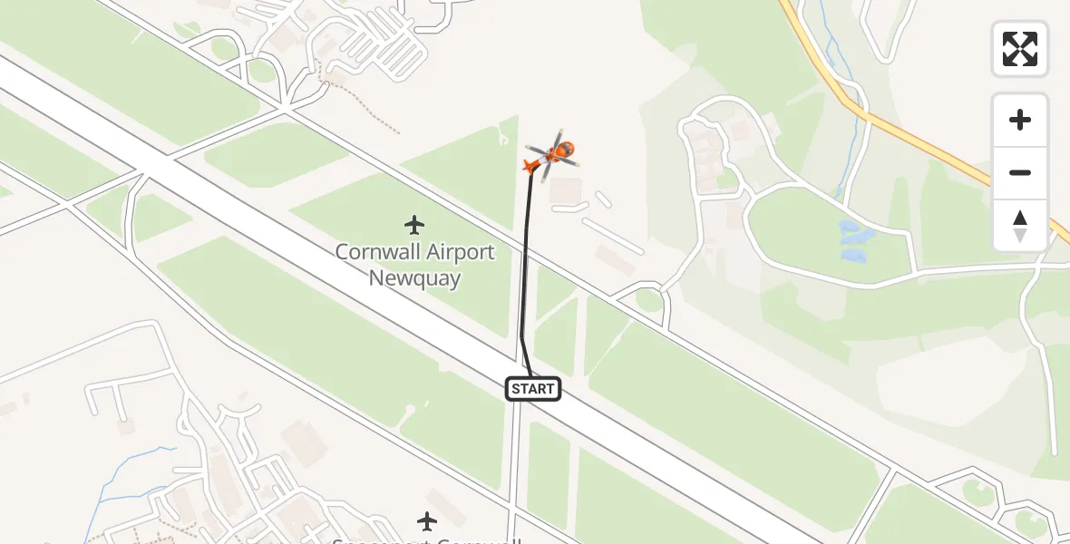 Flight route Coastguard Helicopter Cornwall Airport Newquay - Cornwall Airport Newquay, 23 June 2026, 15:22