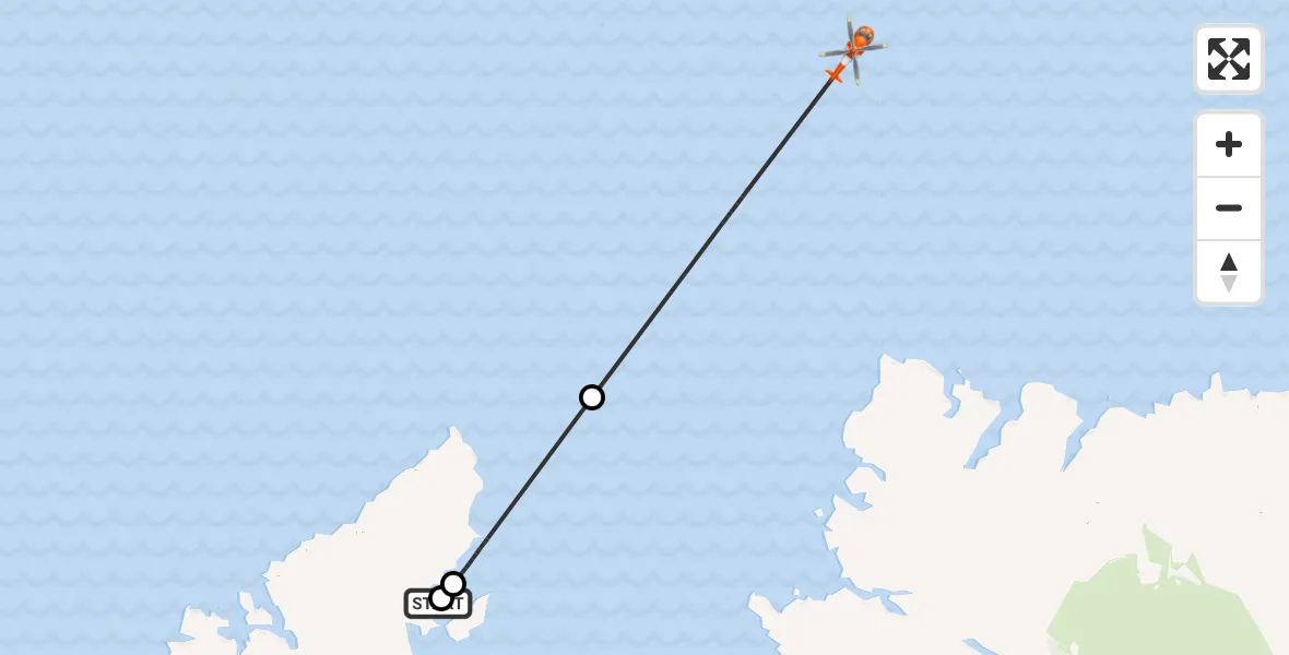 Flight route Coastguard Helicopter Àird Thunga - North Atlantic Ocean, 23 June 2026, 16:00