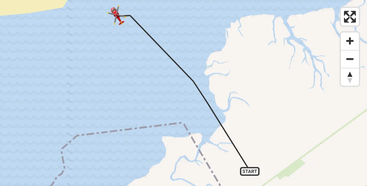 Flight route Air Ambulance Helicopter West Lancashire - West Lancashire, 23 June 2026, 16:53