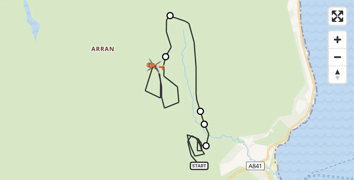 Flight route Coastguard Helicopter North Ayrshire - North Ayrshire, 24 June 2026, 09:26