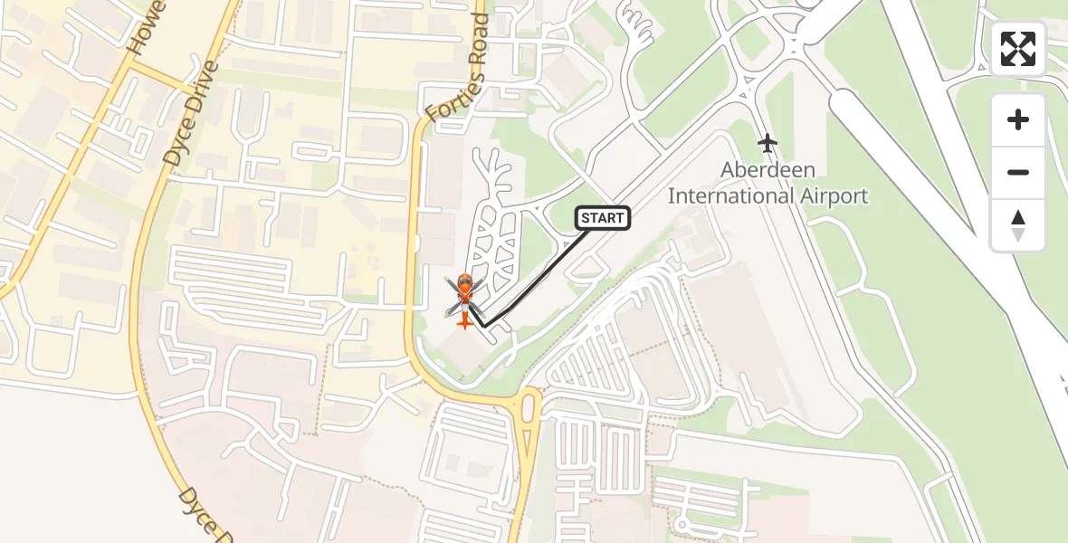 Flight route Coastguard Helicopter Aberdeen International Airport - Aberdeen International Airport, 24 June 2026, 10:15