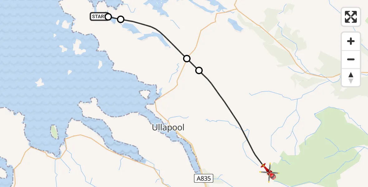 Flight route Air Ambulance Helicopter Highland - Highland, 24 June 2026, 11:06