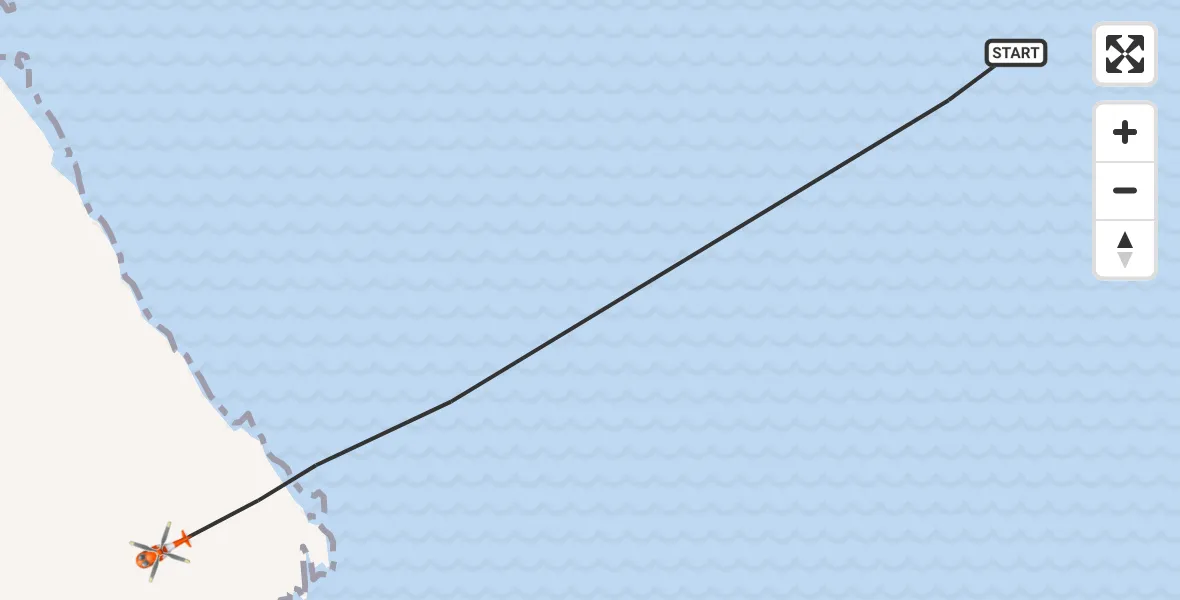 Flight route Coastguard Helicopter Inner Seas - Inner Seas, 24 June 2026, 15:00