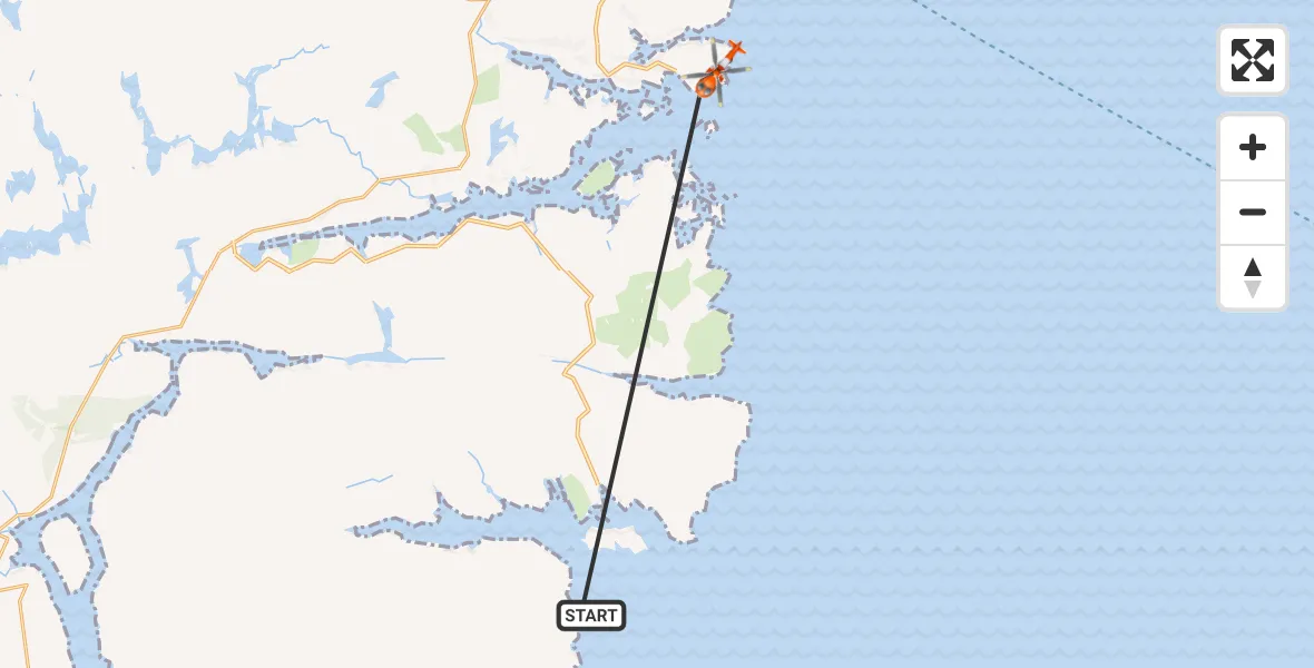 Flight route Coastguard Helicopter Inner Seas - Inner Seas, 24 June 2026, 15:08