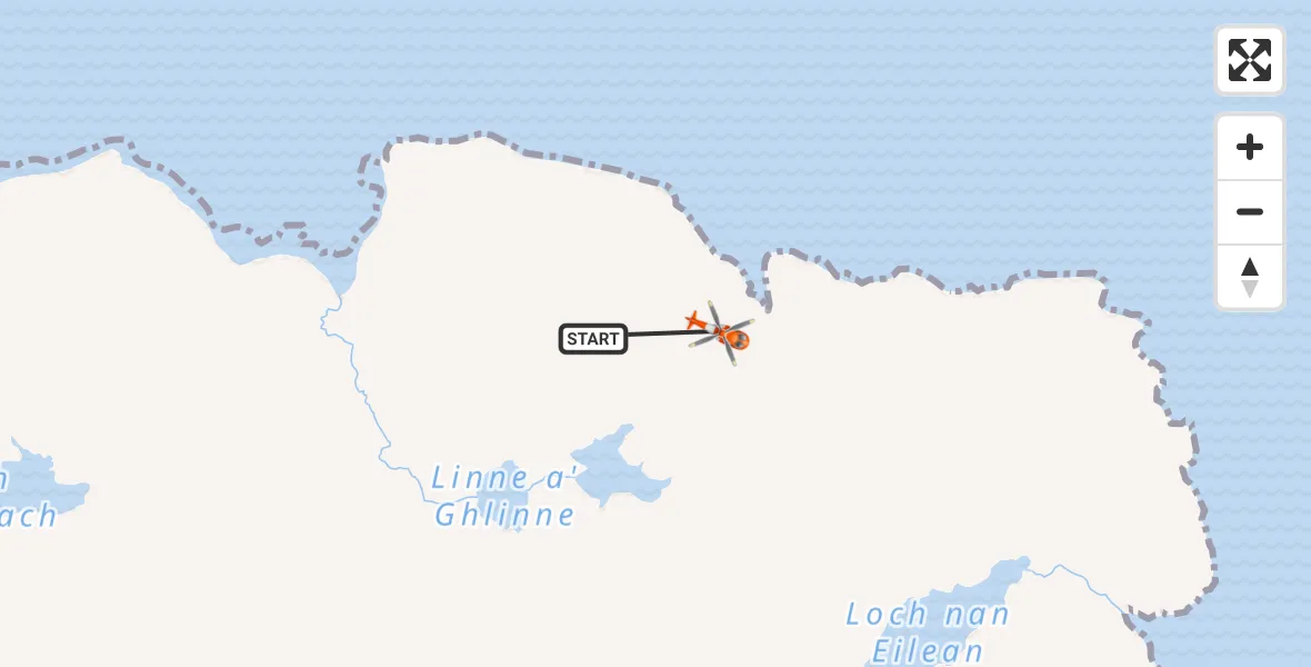 Flight route Coastguard Helicopter Inner Seas - Inner Seas, 24 June 2026, 15:22
