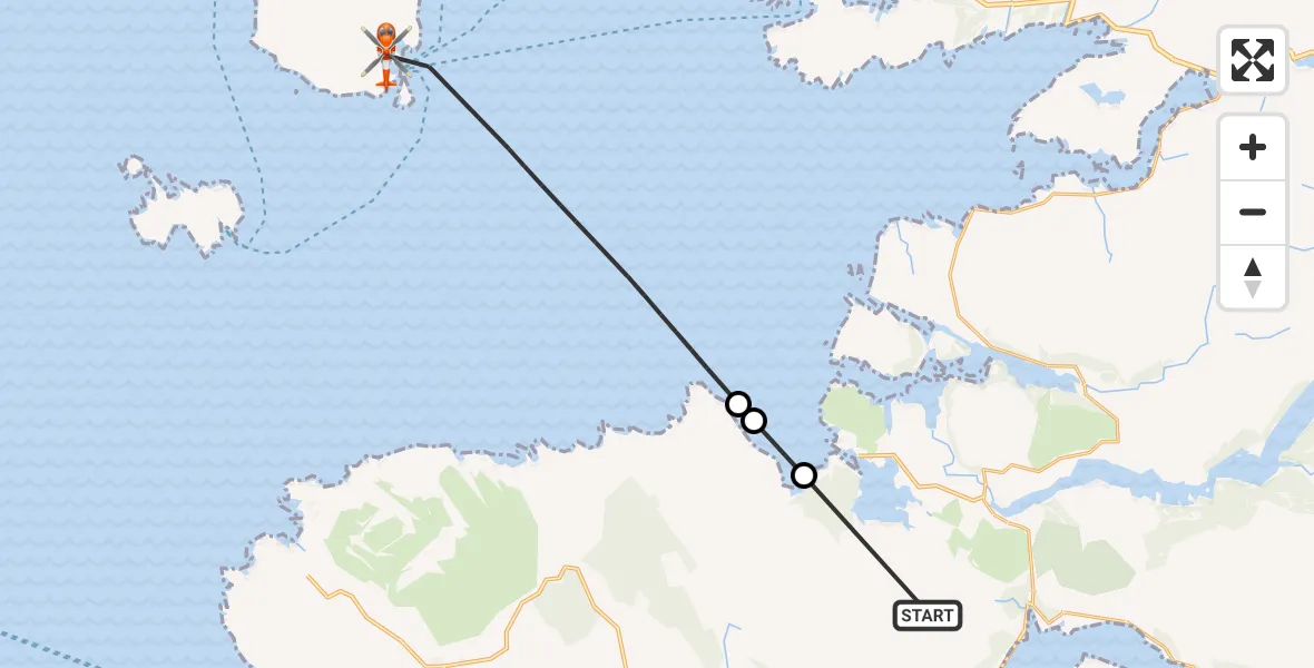 Flight route Coastguard Helicopter Highland - Inner Seas, 24 June 2026, 16:04