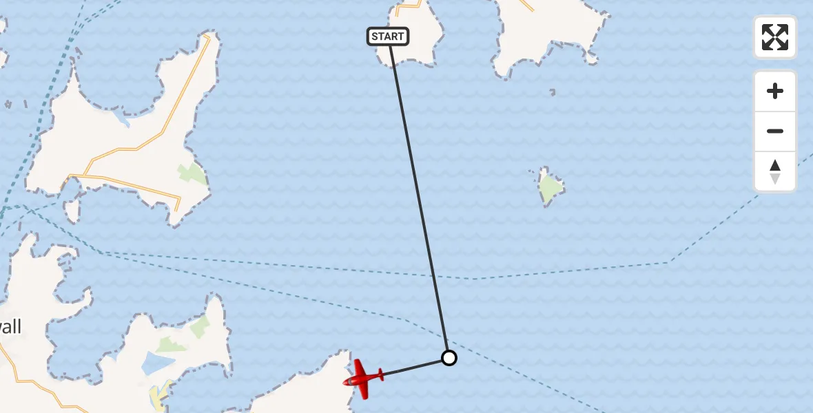 Flight route Air Ambulance Aircraft North Atlantic Ocean - North Atlantic Ocean, 24 June 2026, 17:00