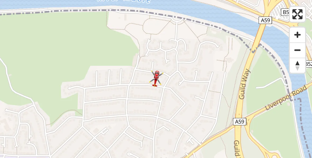 Flight route Air Ambulance Helicopter Penwortham - Penwortham, 24 June 2026, 17:12