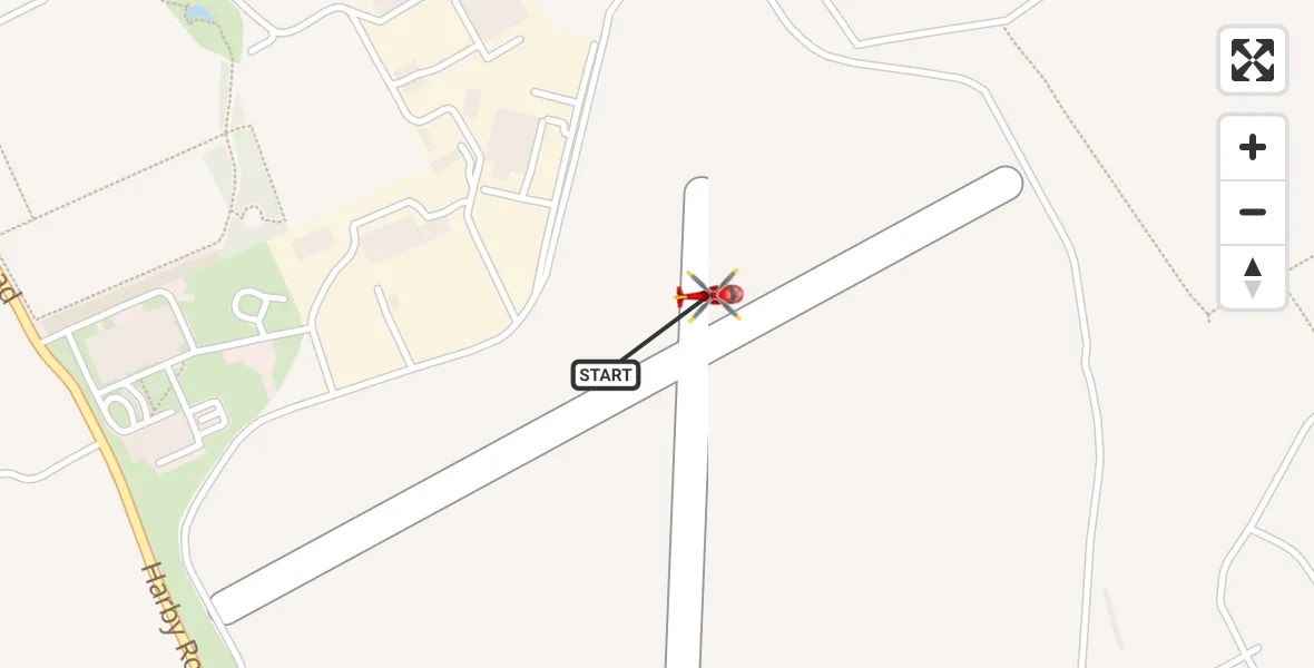 Flight route Air Ambulance Helicopter Langar Airfield - Langar Airfield, 24 June 2026, 17:31