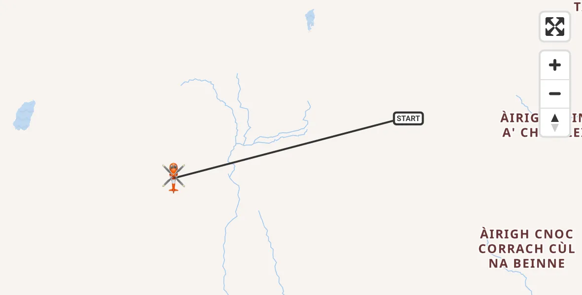 Flight route Coastguard Helicopter Àirigh Cnoc Corrach Cùl na Beinne - Gearraidh a' Sgurain, 24 June 2026, 23:26