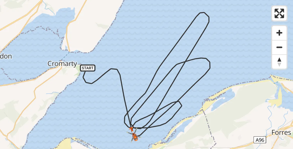 Flight route Coastguard Helicopter North Sea - North Sea, 25 June 2026, 10:14