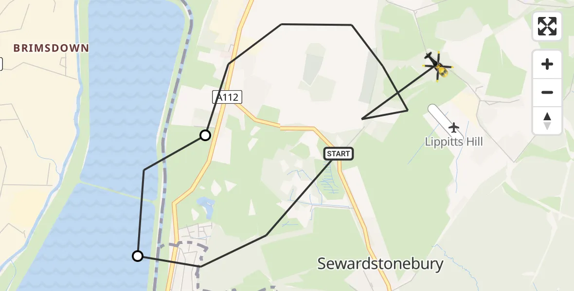 Flight route Police Helicopter Sewardstonebury - Sewardstonebury, 25 June 2026, 10:35