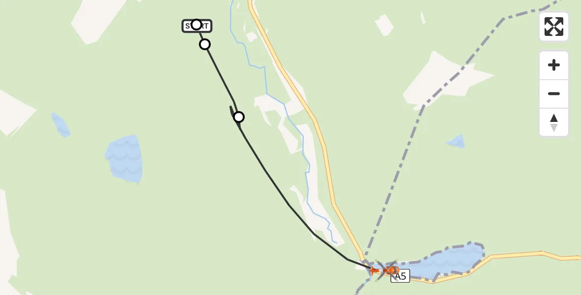 Flight route Coastguard Helicopter Bethesda - Llandygai, 26 June 2026, 07:44