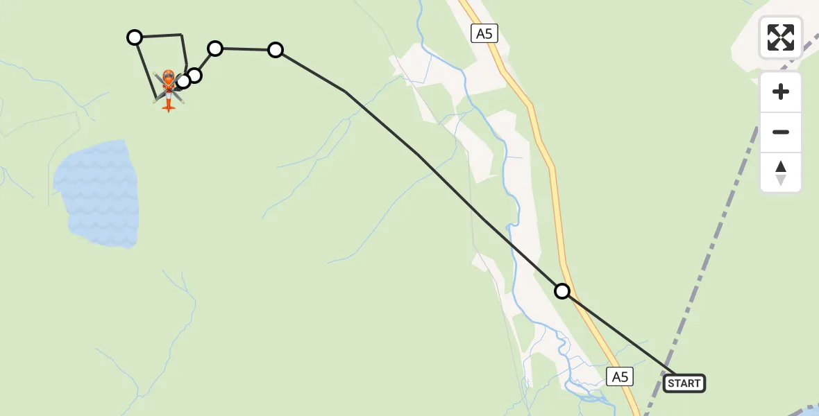 Flight route Coastguard Helicopter Capel Curig - Llanddeiniolen, 26 June 2026, 08:05
