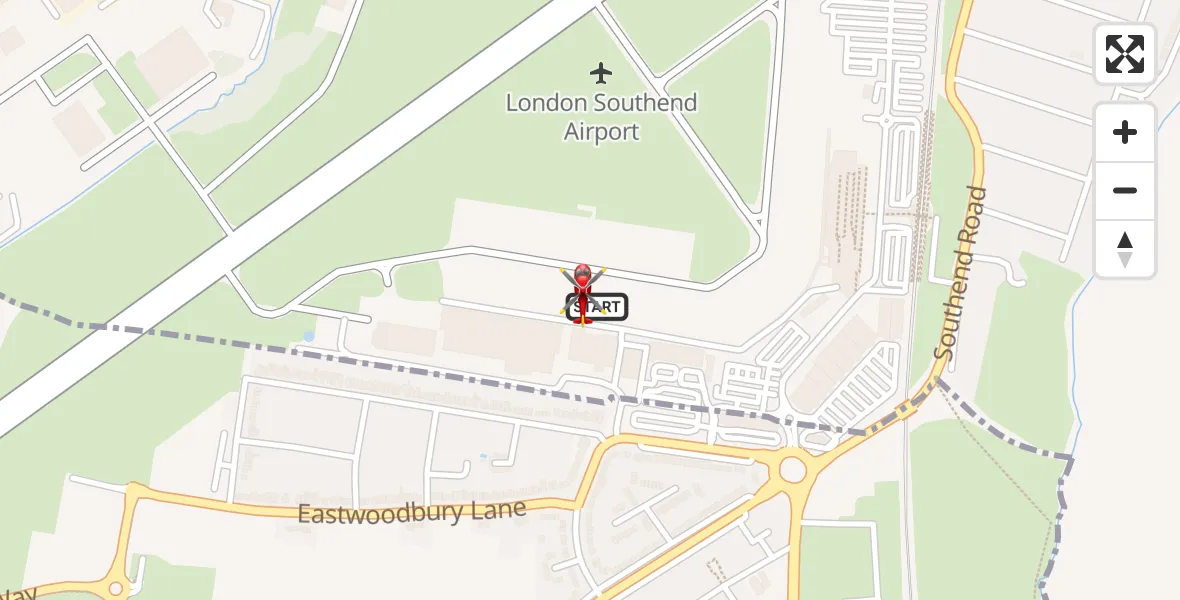 Flight route Air Ambulance Helicopter London Southend Airport - London Southend Airport, 26 June 2026, 10:54