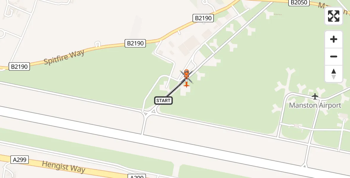Flight route Coastguard Helicopter Manston Airport - Manston Airport, 26 June 2026, 14:39
