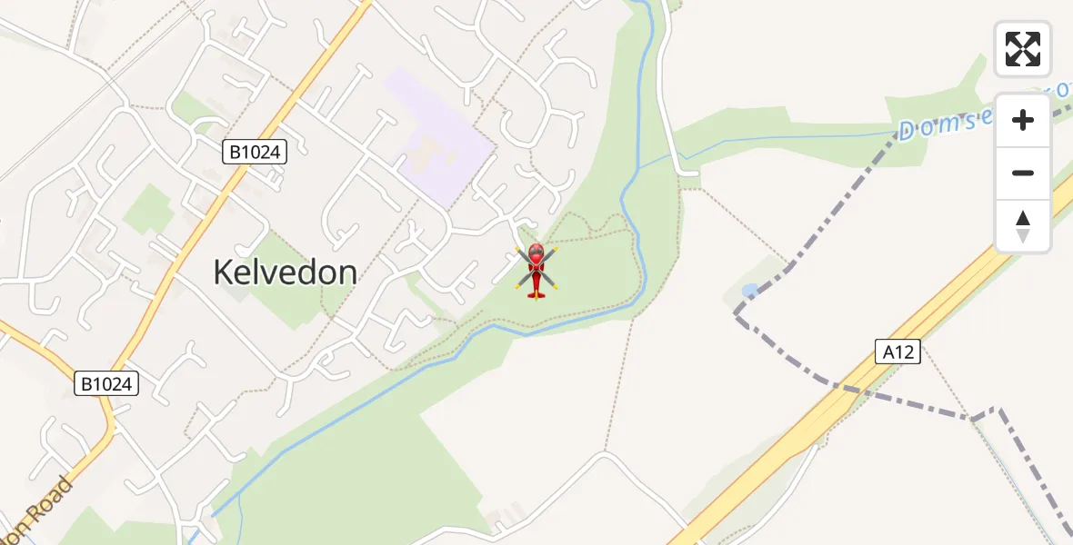 Flight route Air Ambulance Helicopter Braintree - Braintree, 27 June 2026, 08:11