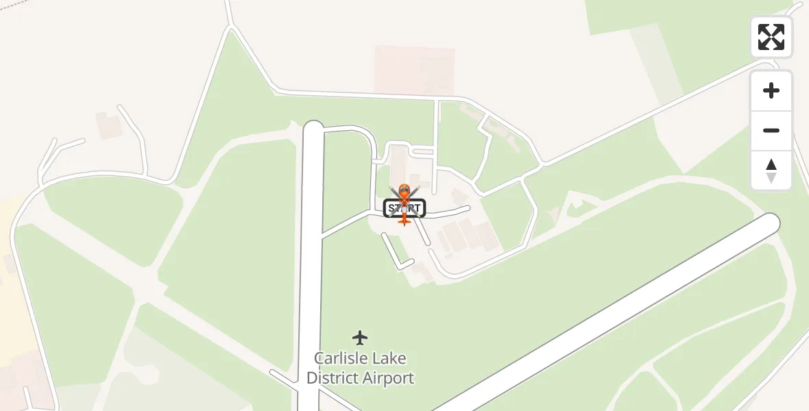 Flight route Coastguard Helicopter Carlisle Lake District Airport - Carlisle Lake District Airport, 27 June 2026, 09:55