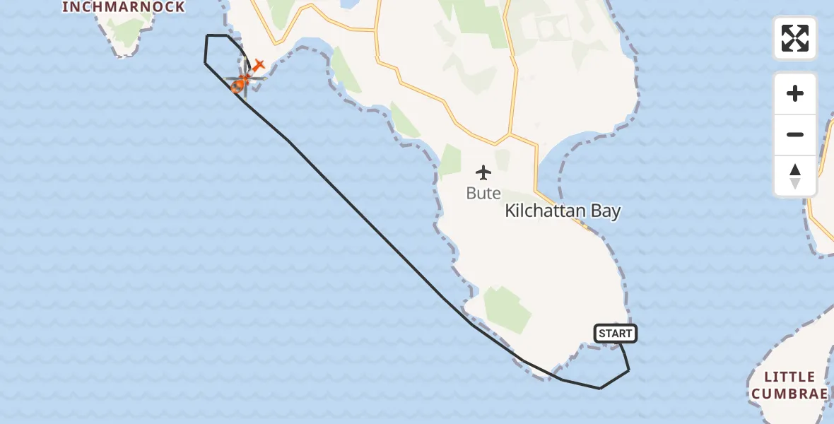 Flight route Coastguard Helicopter Inner Seas - Inner Seas, 27 June 2026, 13:35