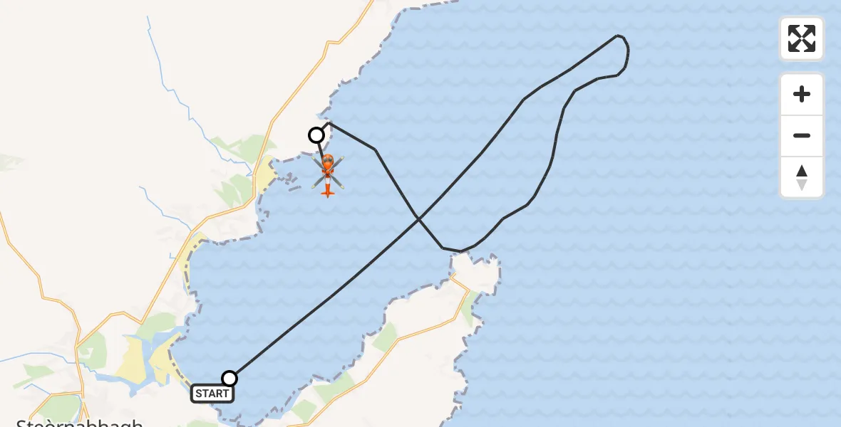 Flight route Coastguard Helicopter Mealabost - Inner Seas, 27 June 2026, 14:45