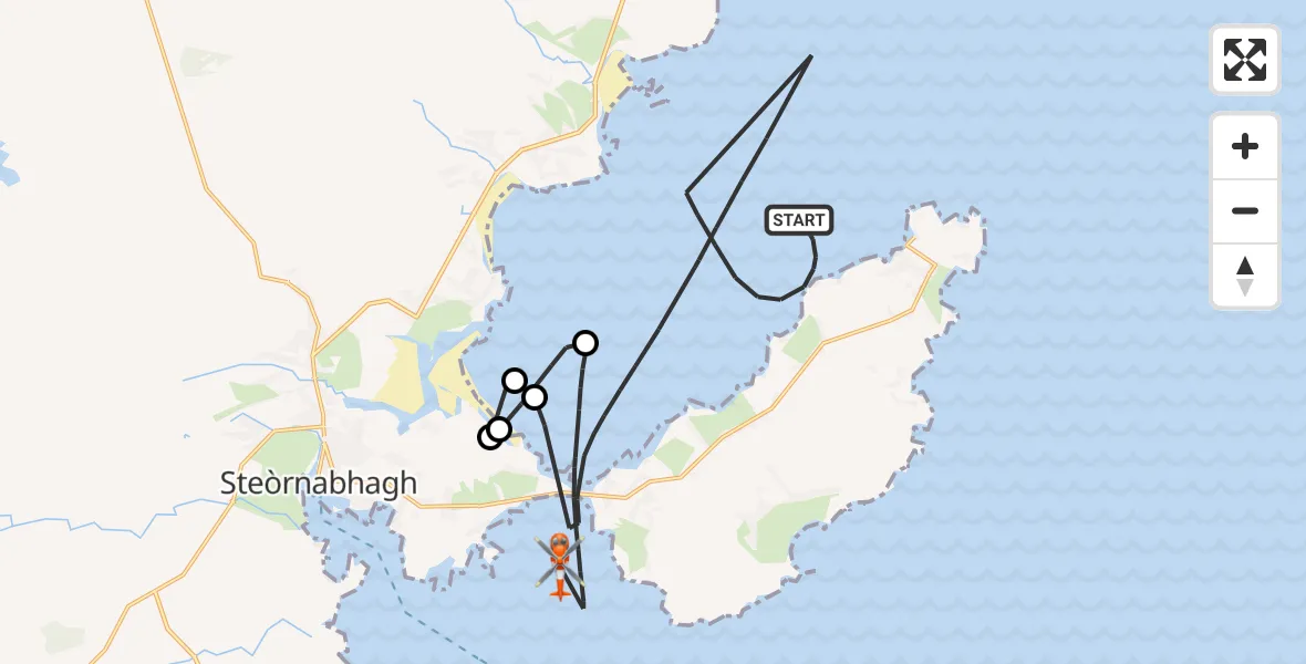 Flight route Coastguard Helicopter Inner Seas - Inner Seas, 27 June 2026, 15:01