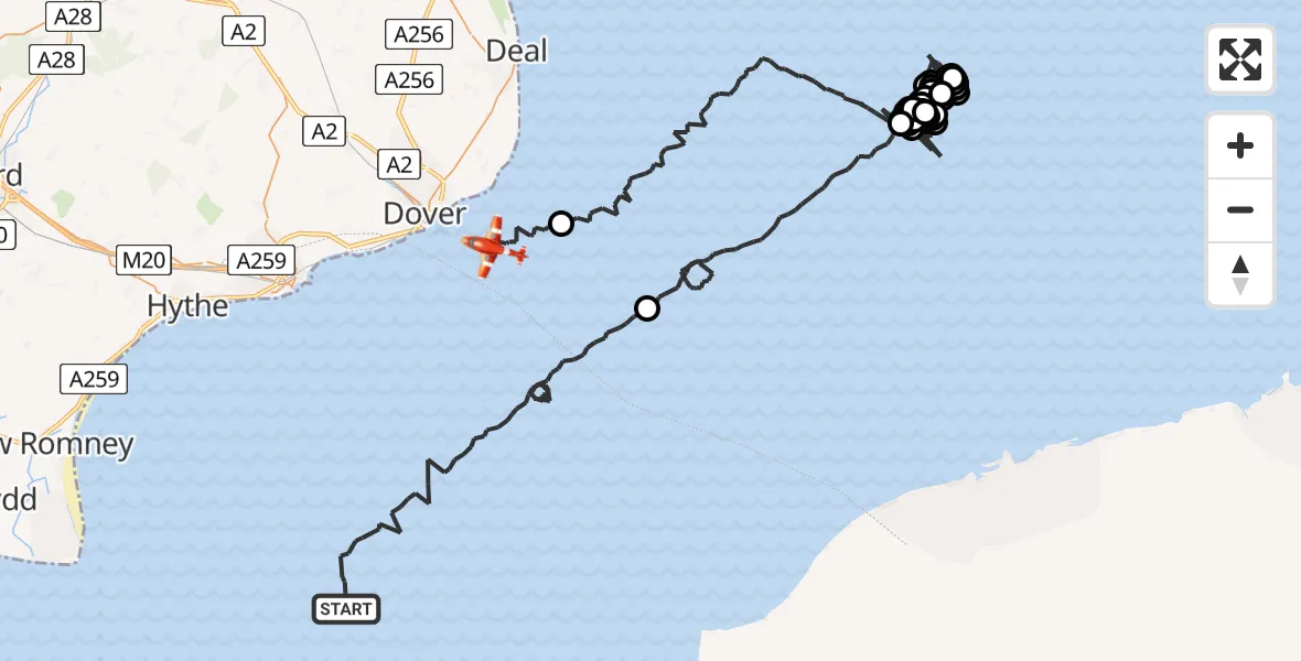 Flight route Coastguard Drone English Channel - English Channel, 28 June 2026, 03:19
