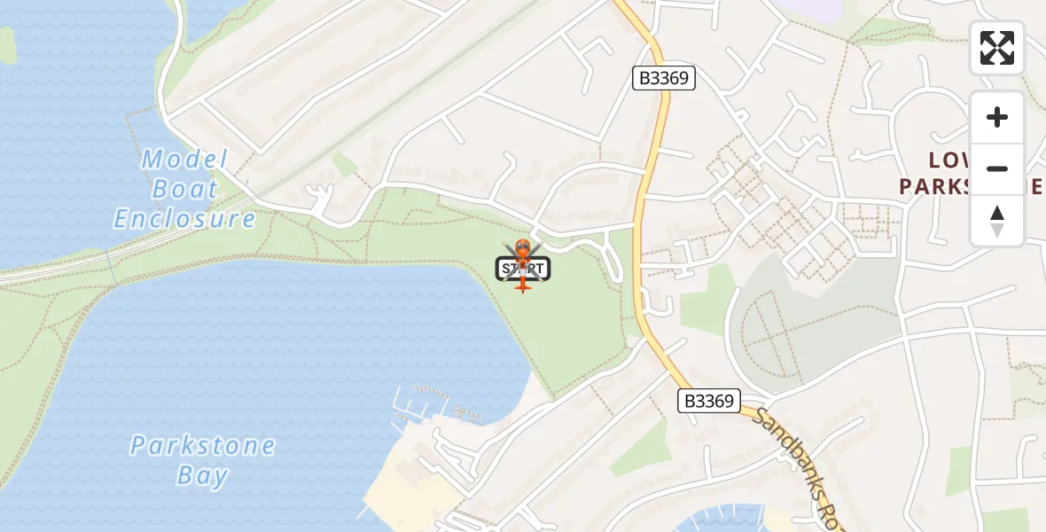 Flight route Coastguard Helicopter Poole - Poole, 28 June 2026, 10:46
