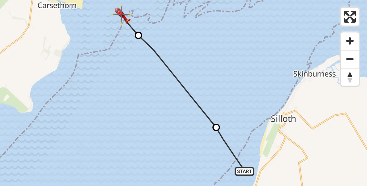 Flight route Air Ambulance Helicopter Beckfoot - Dumfries and Galloway, 28 June 2026, 12:28
