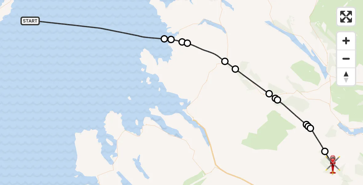 Flight route Air Ambulance Helicopter Inner Seas - Dalreoich, 28 June 2026, 13:13