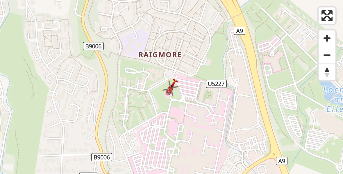 Flight route Air Ambulance Helicopter Inverness - Inverness, 28 June 2026, 13:57