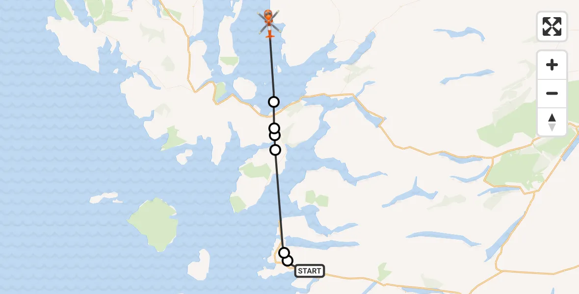 Flight route Coastguard Helicopter Highland - Inner Seas, 28 June 2026, 15:01