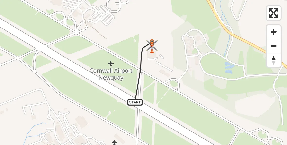 Flight route Coastguard Helicopter Cornwall Airport Newquay - Cornwall Airport Newquay, 29 June 2026, 10:27