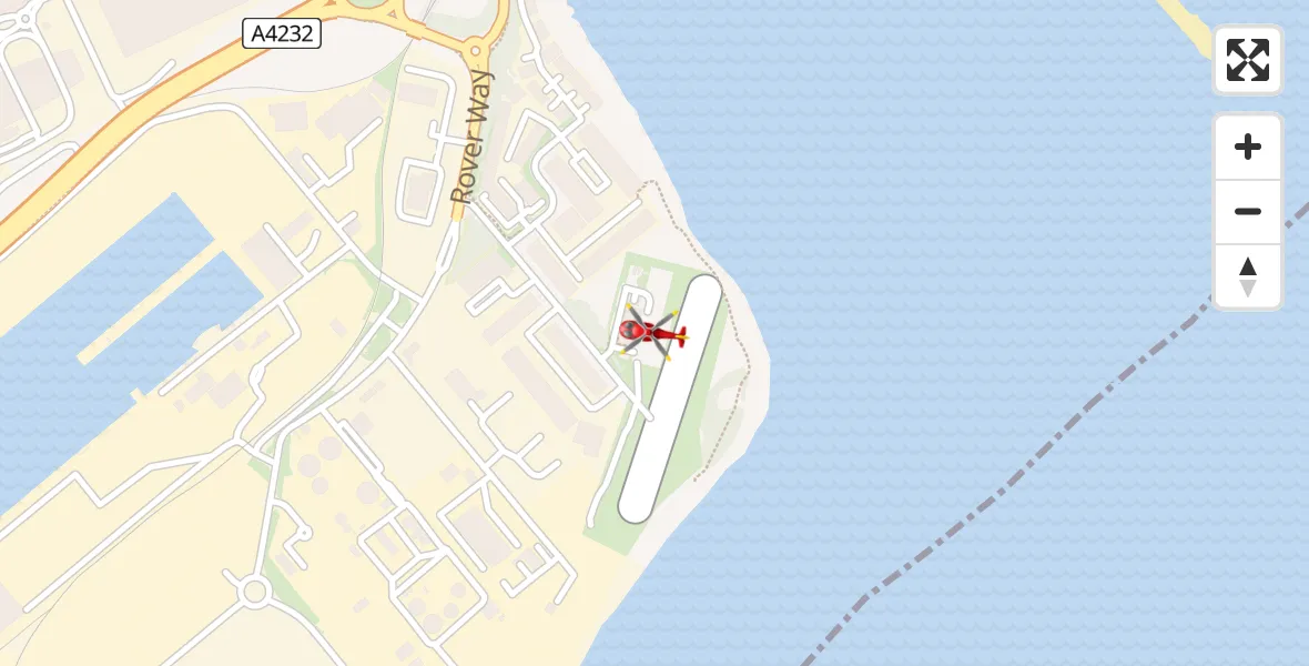 Flight route Air Ambulance Helicopter Cardiff Heliport - Cardiff Heliport, 29 June 2026, 13:39