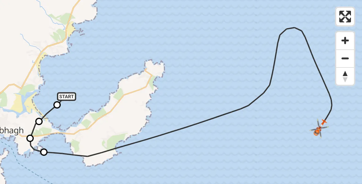 Flight route Coastguard Helicopter Inner Seas - Inner Seas, 29 June 2026, 13:53
