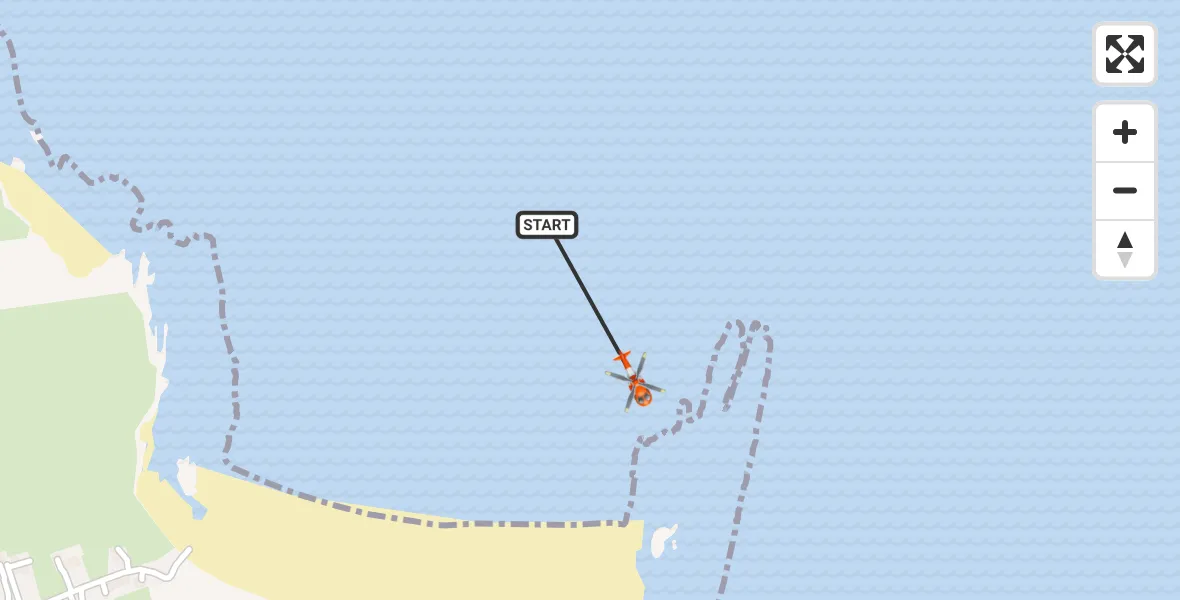 Flight route Coastguard Helicopter Inner Seas - Inner Seas, 29 June 2026, 15:09