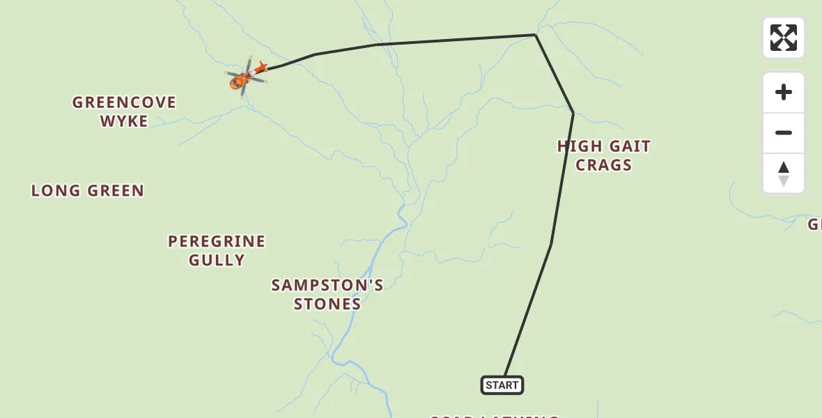 Flight route Coastguard Helicopter Eskdale - Eskdale, 29 June 2026, 22:14