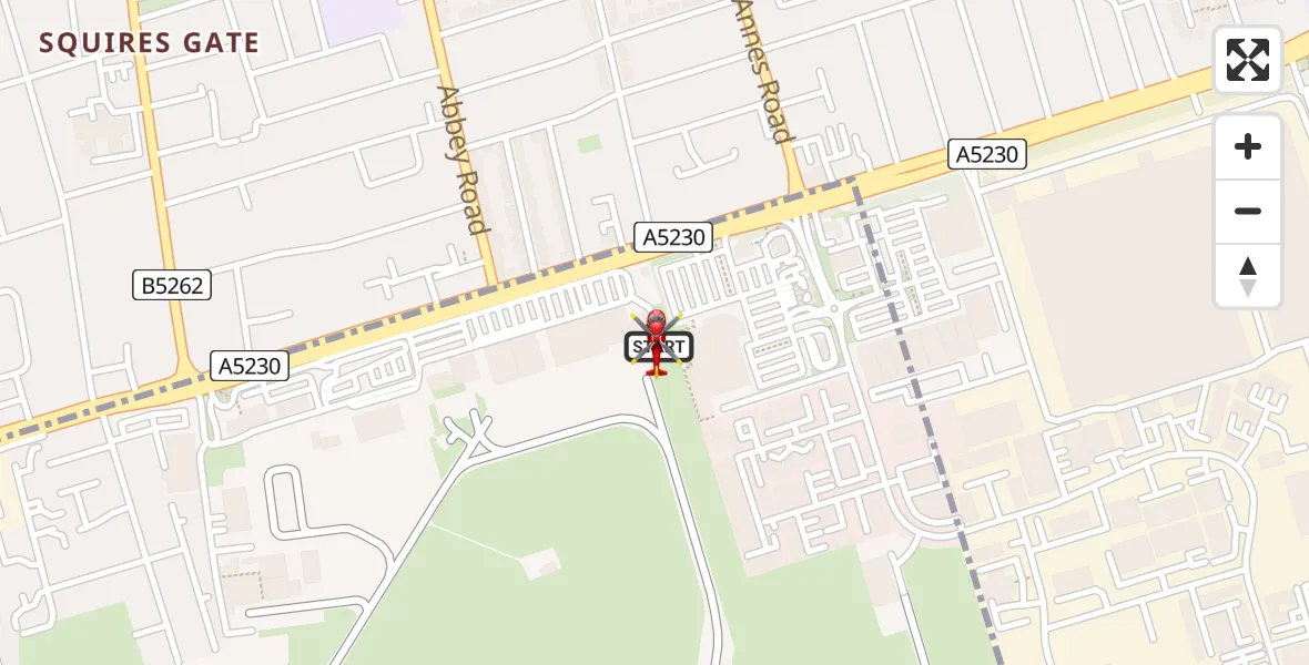 Flight route Air Ambulance Helicopter Blackpool Airport - Blackpool Airport, 30 June 2026, 08:23