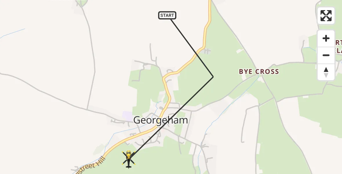 Flight route Police Helicopter Georgeham - Georgeham, 30 June 2026, 08:34