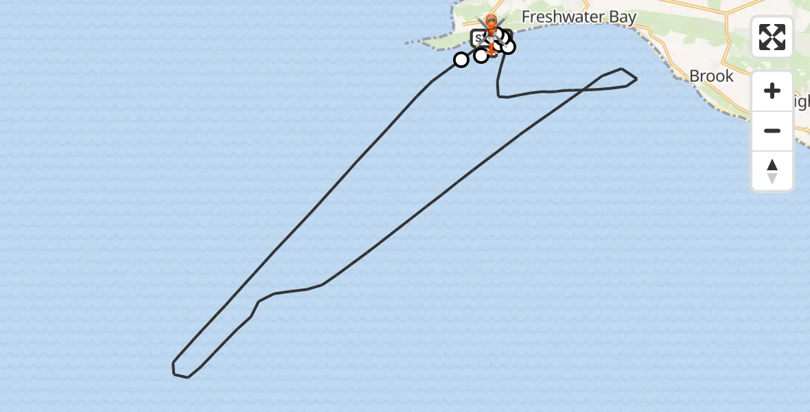 Flight route Coastguard Helicopter Middleton - Middleton, 30 June 2026, 10:08