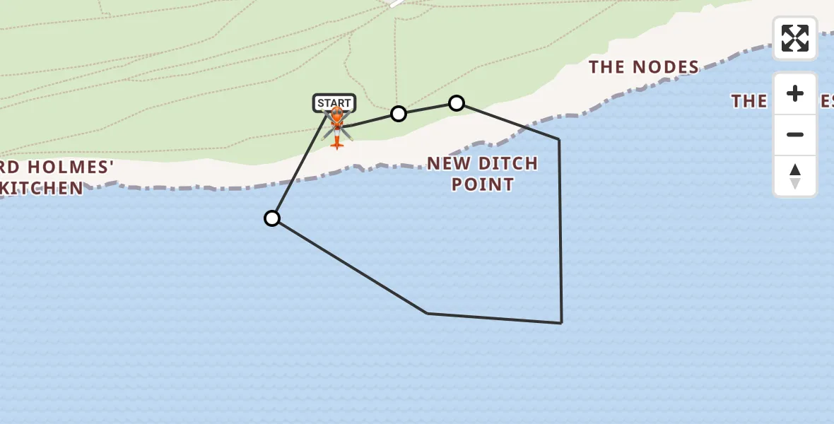 Flight route Coastguard Helicopter Middleton - Totland, 30 June 2026, 10:36