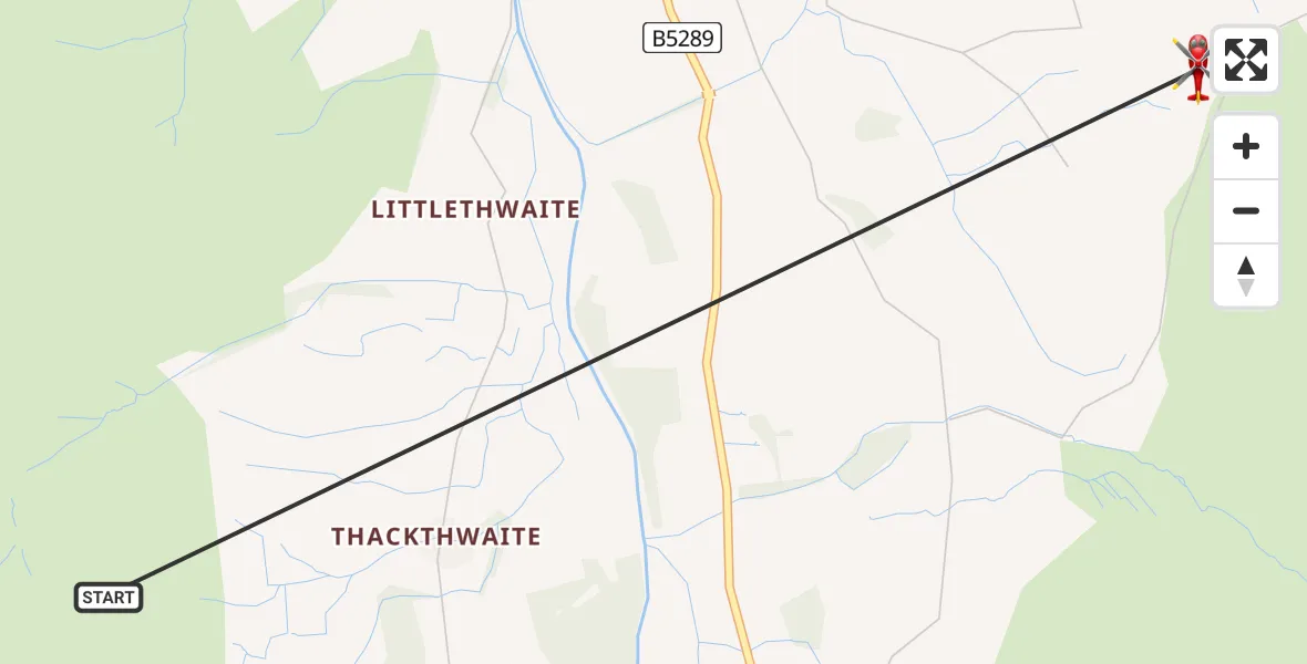 Flight route Air Ambulance Helicopter Loweswater - High Lorton, 30 June 2026, 12:55