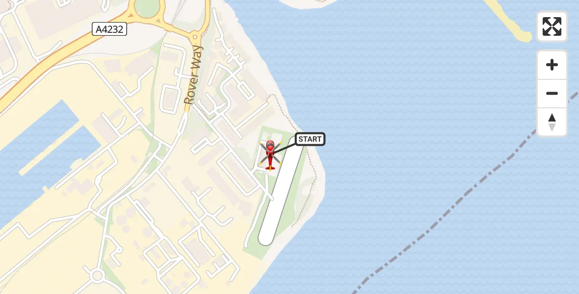 Flight route Air Ambulance Helicopter Cardiff Heliport - Cardiff Heliport, 30 June 2026, 14:52