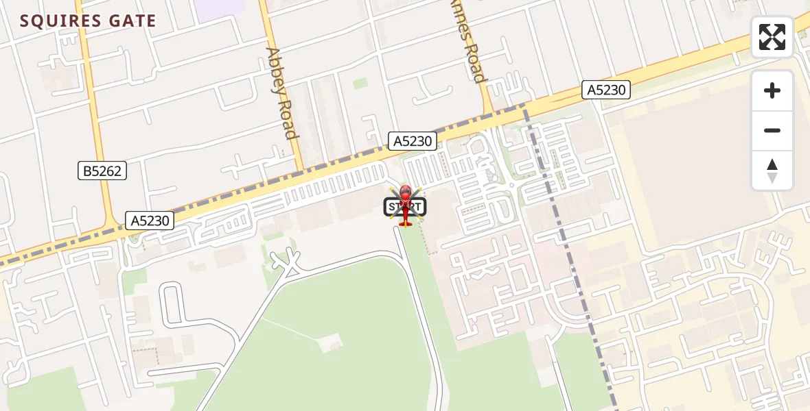 Flight route Air Ambulance Helicopter Blackpool Airport - Blackpool Airport, 30 June 2026, 14:57