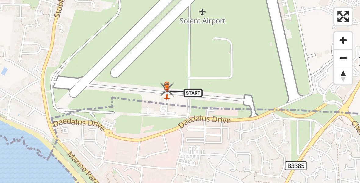 Flight route Coastguard Helicopter Solent Airport - Solent Airport, 30 June 2026, 15:43