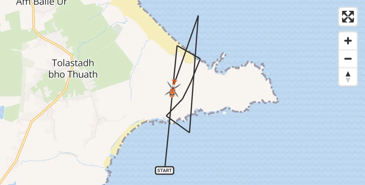 Flight route Coastguard Helicopter Inner Seas - Inner Seas, 01 July 2026, 07:44