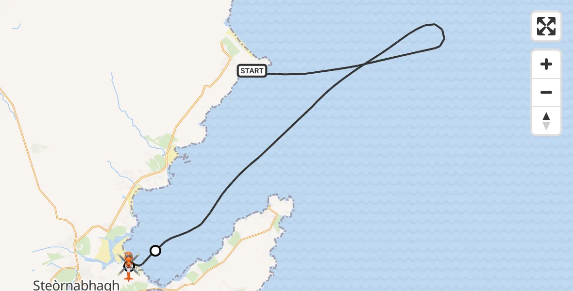 Flight route Coastguard Helicopter Inner Seas - Stornoway Airport, 01 July 2026, 08:07