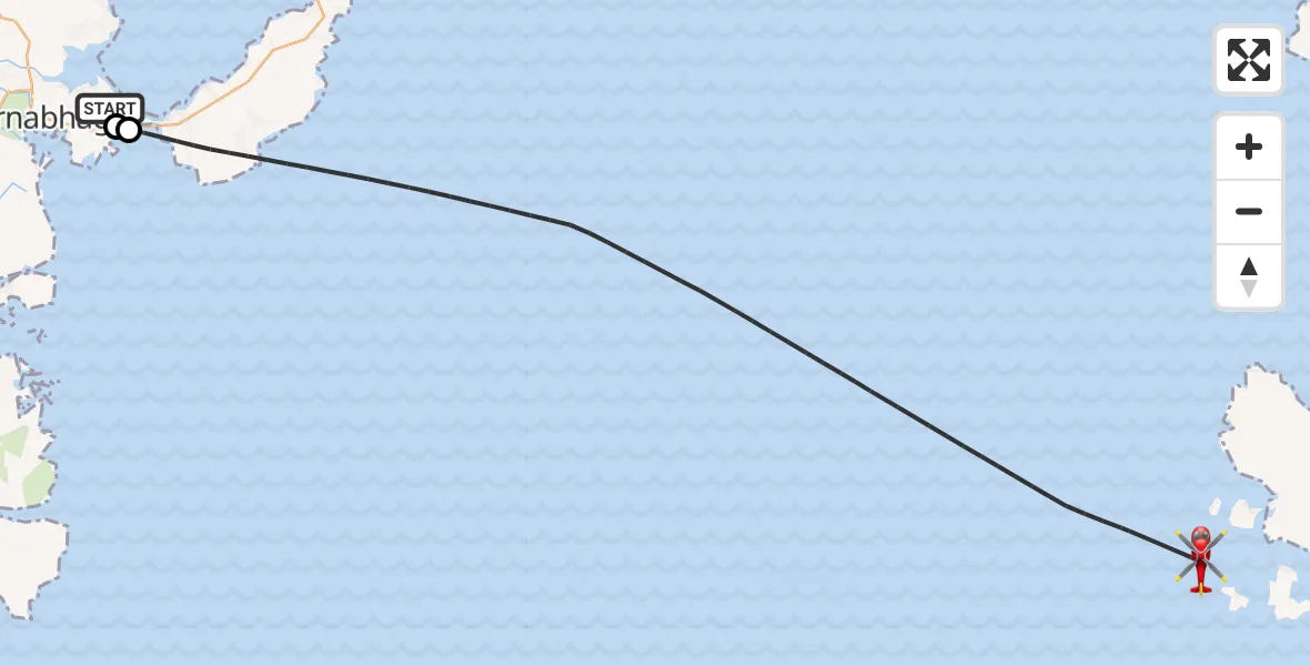 Flight route Air Ambulance Helicopter Stornoway Airport - Inner Seas, 01 July 2026, 09:58