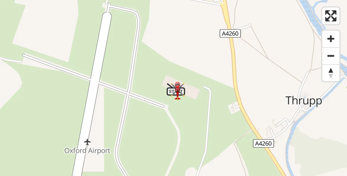 Flight route Air Ambulance Helicopter London Oxford Airport - London Oxford Airport, 01 July 2026, 14:55