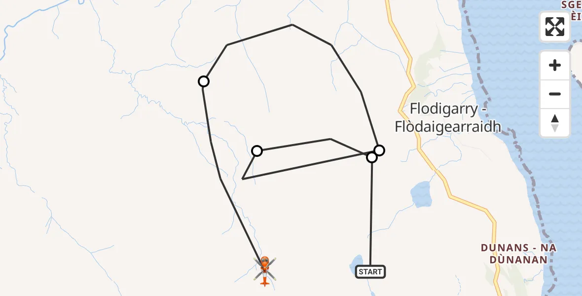 Flight route Coastguard Helicopter Staffin - Stafainn - Kilmuir, 01 July 2026, 15:22