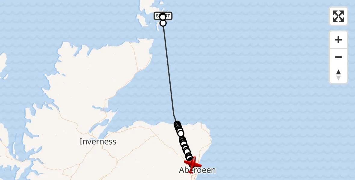 Flight route Air Ambulance Aircraft Toab - Aberdeen International Airport, 01 July 2026, 16:04